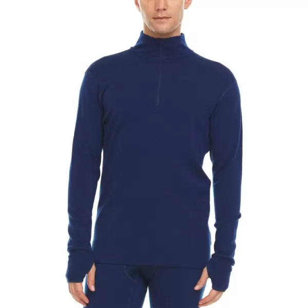 Minus33 100 Merino Wool Kobuk Men  s Expedition Weight  Zip    No Itch Renewable FabricNavy Blue