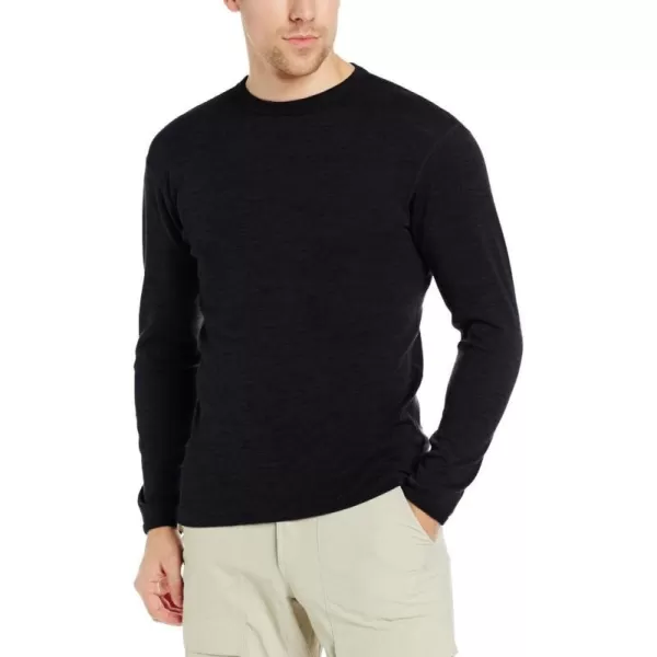 Minus33 Chocorua Mens Midweight Crew Shirts  100 Merino Wool  Long Sleeve Thermal Base Layer  Big and Tall OptionsBlack