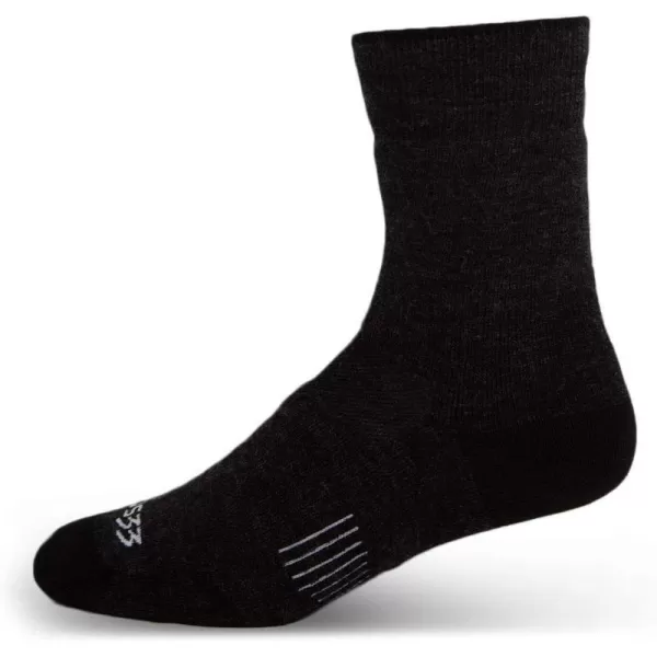 Minus33 Merino Wool Clothing Mountain Heritage All Season Lightweight Crew Socks Made in USA New HampshireBlack