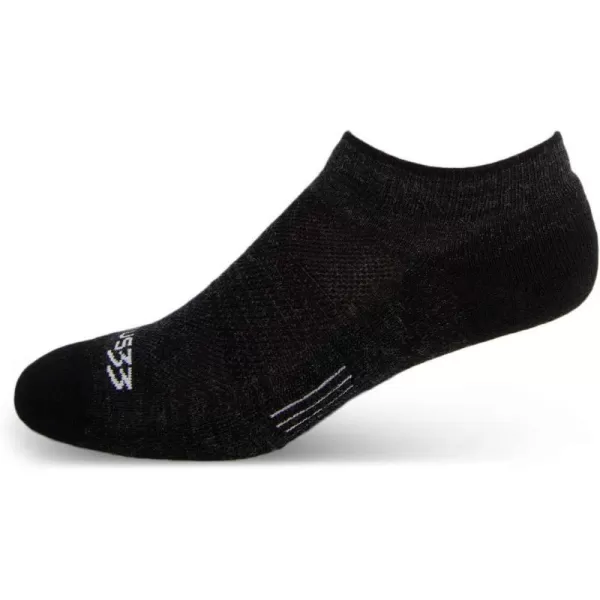 Minus33 Merino Wool Clothing Mountain Heritage Full Cushion No Show Socks Made in USA New HampshireBlack