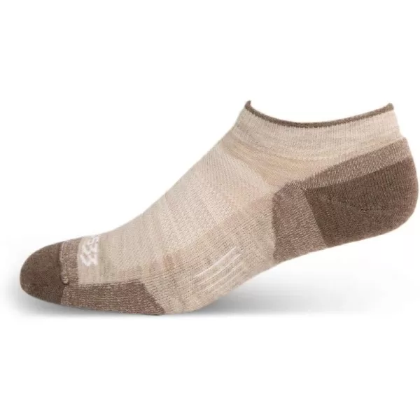 Minus33 Merino Wool Clothing Mountain Heritage Full Cushion No Show Socks Made in USA New HampshireOatmeal