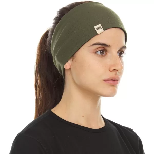 Minus33 Merino Wool Reversible HeadbandForest Greendesert Sand