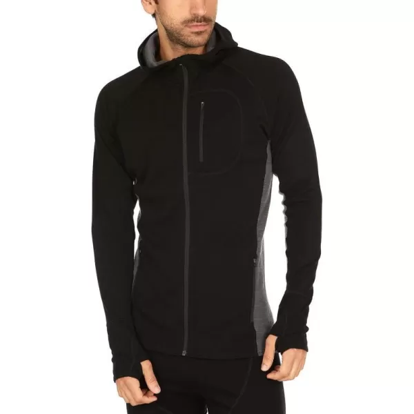 Minus33 Merino Wool Trailblazer Mens Full Zip Hoodie  No Itch Renewable FabricBlackCharcoal Gray