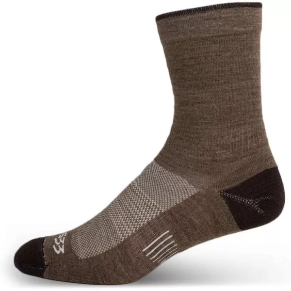 USA Made  Crew Socks  Hiking Socks  Merino Wool  Mountain HeritageS15 Micro Weight Coffee