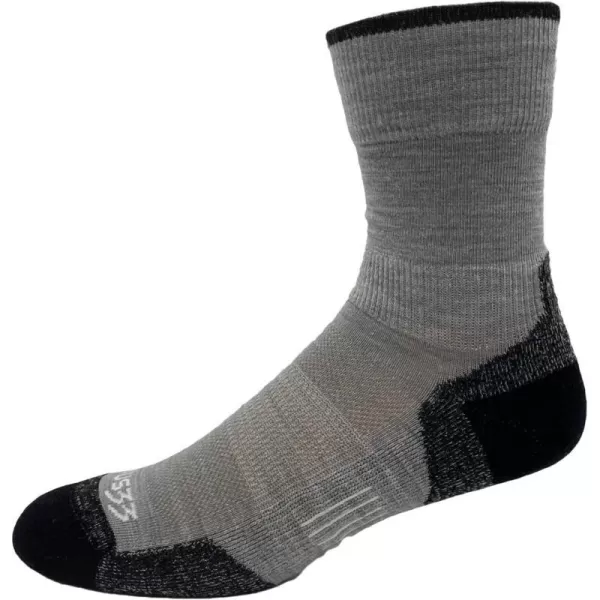 USA Made  Crew Socks  Hiking Socks  Merino Wool  Mountain HeritageS35 Micro  Cushion Ash Gray