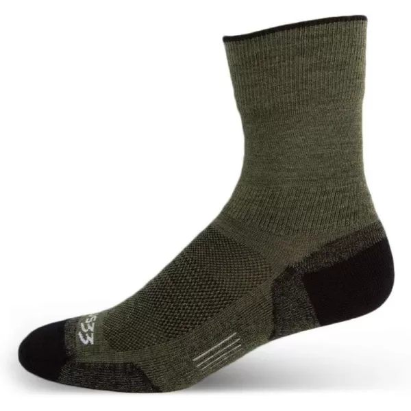 USA Made  Crew Socks  Hiking Socks  Merino Wool  Mountain HeritageS35 Micro  Cushion Olive Drab