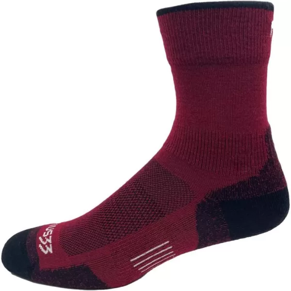 USA Made  Crew Socks  Hiking Socks  Merino Wool  Mountain HeritageS35 Micro  Cushion True Red