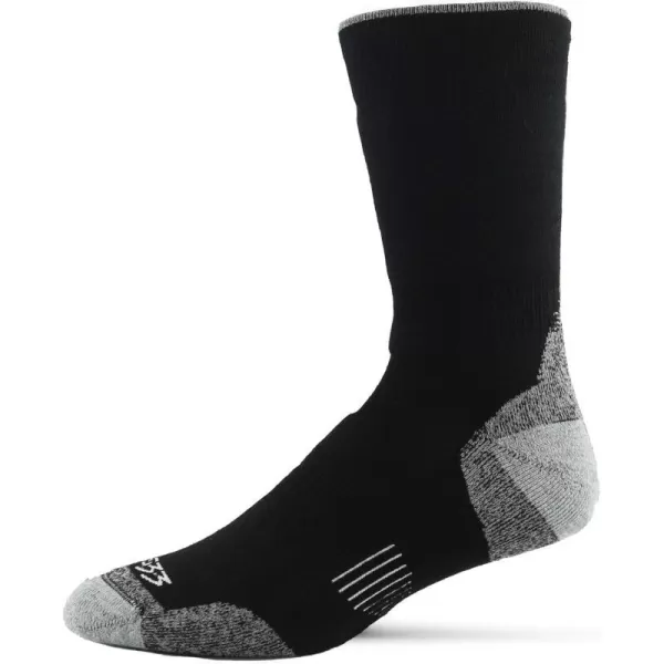 USA Made  Crew Socks  Hiking Socks  Merino Wool  Mountain HeritageS75 Midweight Black