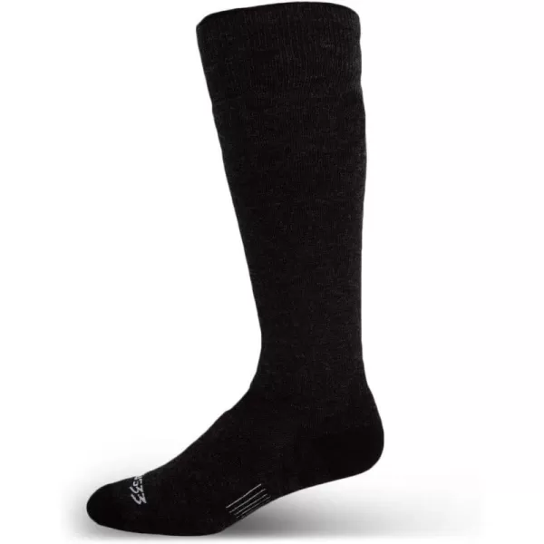 USA Made  Ski and Snowboard Socks  Over the Calf Socks  Merino Wool  Mountain HeritageS59 Lightweight Black