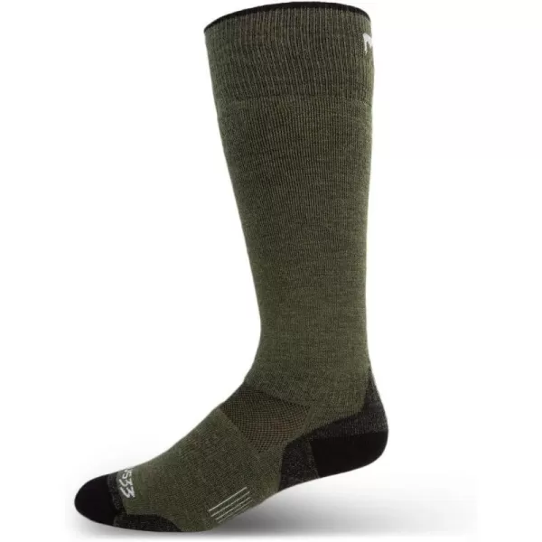 USA Made  Ski and Snowboard Socks  Over the Calf Socks  Merino Wool  Mountain HeritageS59 Lightweight Olive Drab