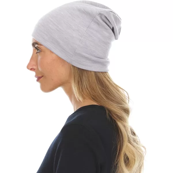 100 Merino Wool Ridge Cuff Beanie  Unisex Warm Winter HatAsh Gray