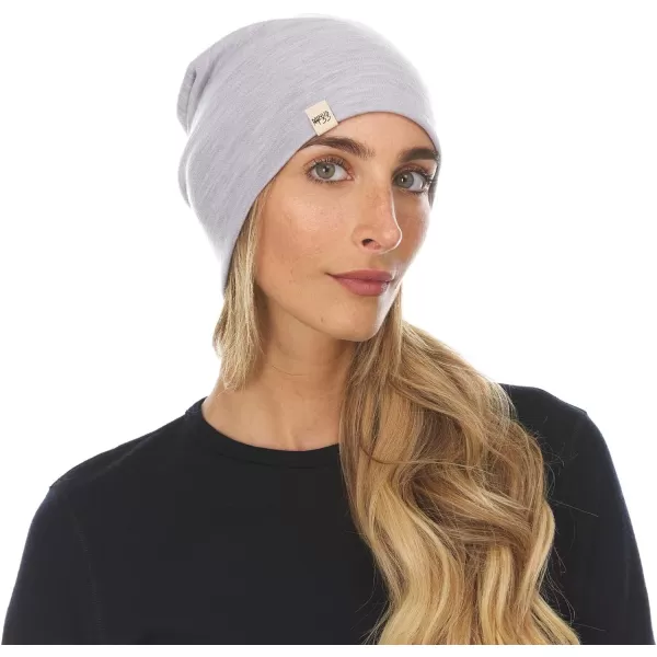 100 Merino Wool Ridge Cuff Beanie  Unisex Warm Winter HatAsh Gray