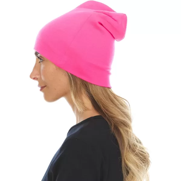 100 Merino Wool Ridge Cuff Beanie  Unisex Warm Winter HatBlaze Pink