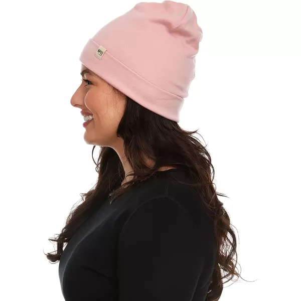 100 Merino Wool Ridge Cuff Beanie  Unisex Warm Winter HatBlush Pink