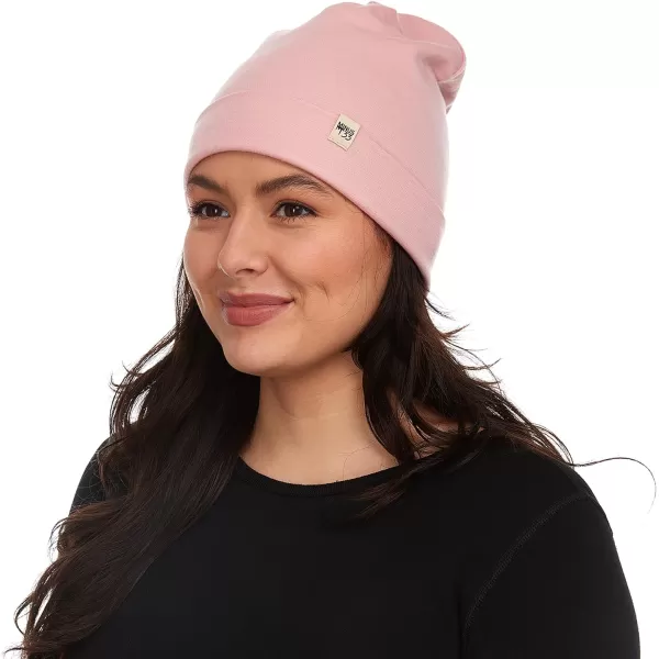 100 Merino Wool Ridge Cuff Beanie  Unisex Warm Winter HatBlush Pink