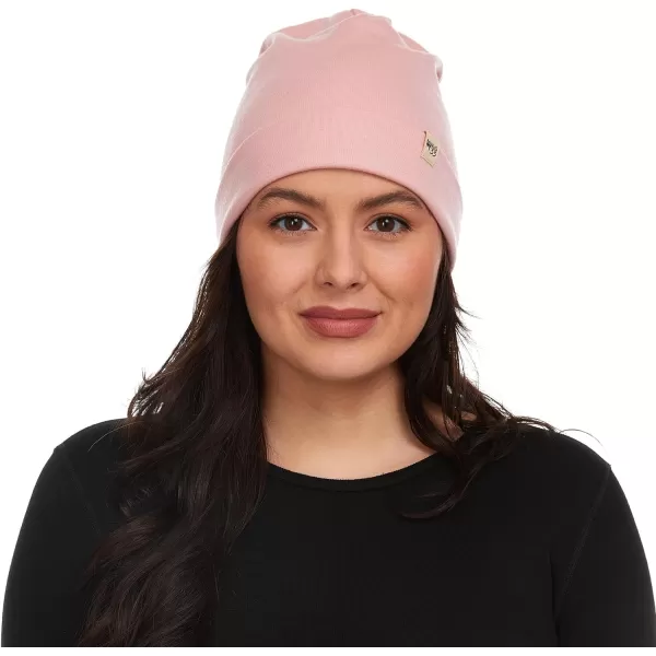 100 Merino Wool Ridge Cuff Beanie  Unisex Warm Winter HatBlush Pink