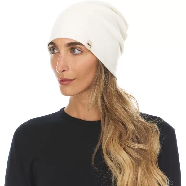 100 Merino Wool Ridge Cuff Beanie  Unisex Warm Winter HatNatural Cream