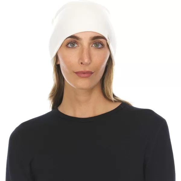 100 Merino Wool Ridge Cuff Beanie  Unisex Warm Winter HatNatural Cream