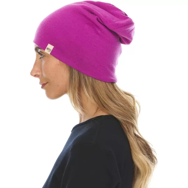 100 Merino Wool Ridge Cuff Beanie  Unisex Warm Winter HatRadiant Violet