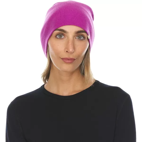 100 Merino Wool Ridge Cuff Beanie  Unisex Warm Winter HatRadiant Violet