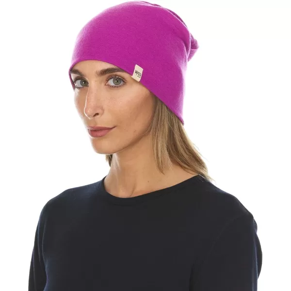 100 Merino Wool Ridge Cuff Beanie  Unisex Warm Winter HatRadiant Violet