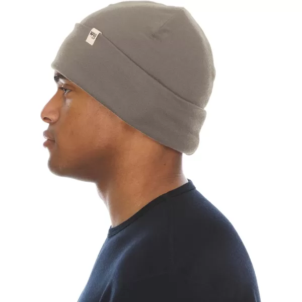 100 Merino Wool Ridge Cuff Beanie  Unisex Warm Winter HatTan 499