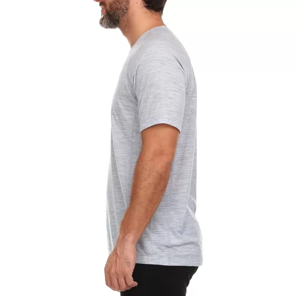 Merino Wool Woolverino Mens Micro VNeck TShirt Moisture WickingAsh Gray