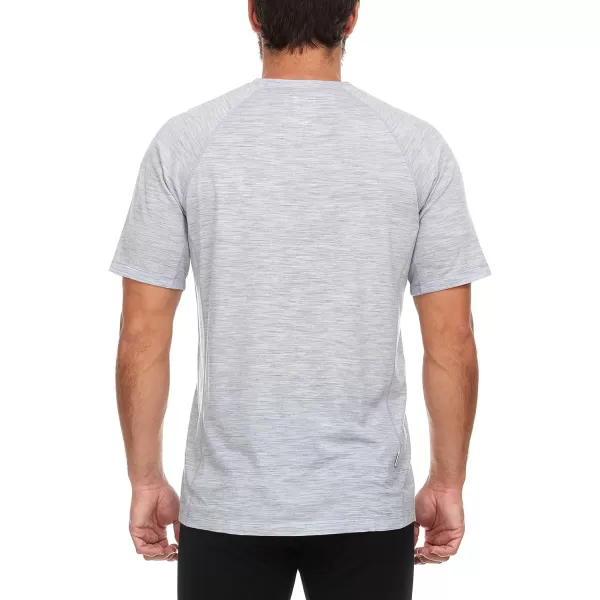 Merino Wool Woolverino Mens Micro VNeck TShirt Moisture WickingAsh Gray