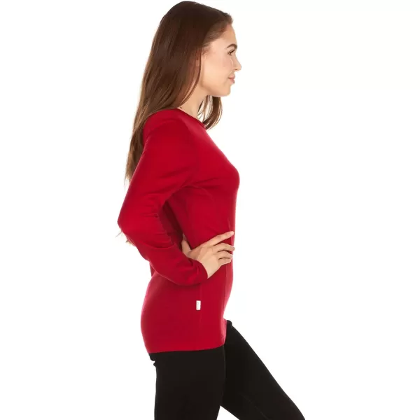 Minus33 Merino Wool 802 Moriah Womens Lightweight Crew  No Itch Renewable FabricTrue Red