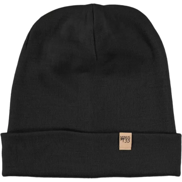 100 Merino Wool Ridge Cuff Beanie  Unisex Warm Winter HatBlack