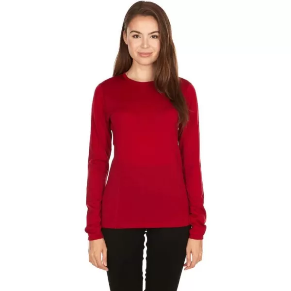 Minus33 Merino Wool 802 Moriah Womens Lightweight Crew  No Itch Renewable FabricTrue Red