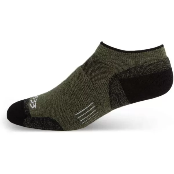 Minus33 Merino Wool Clothing Mountain Heritage All Season Lightweight No Show Socks Made in USA New HampshireOlive Drab