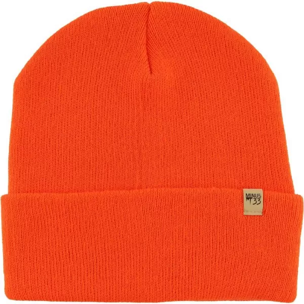 Minus33 Midweight Everyday Knit Cuff Beanie  100 Merino Wool  Warm Winter HatBlaze Orange