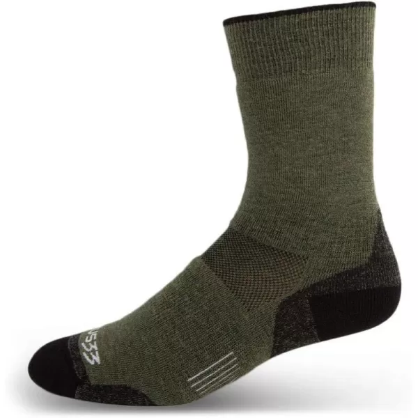 USA Made  Boot Socks  Hunting Socks  Merino Wool  Mountain HeritageS56 Lightweight Olive Drab