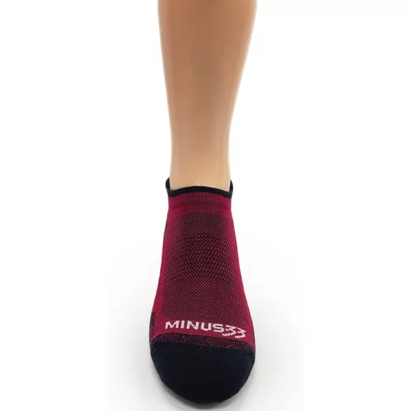 USA Made  No Show Tab Socks  Running Socks  Merino Wool  Mountain HeritageS32 Micro  Cushion True Red