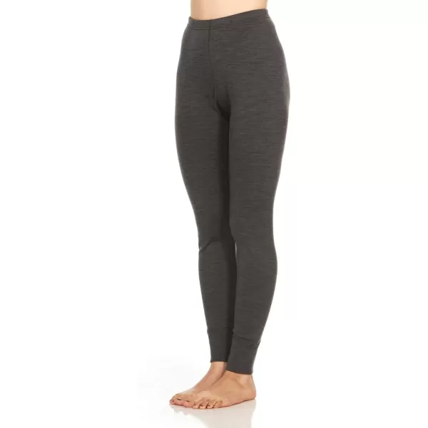 Womens 100 Merino Wool Midweight Base Layer Bottoms  Thermal Underwear  No Itch Renewable FabricCharcoal Gray