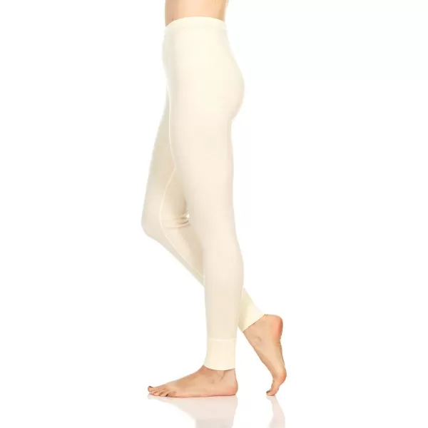 Womens 100 Merino Wool Midweight Base Layer Bottoms  Thermal Underwear  No Itch Renewable FabricNatural Cream