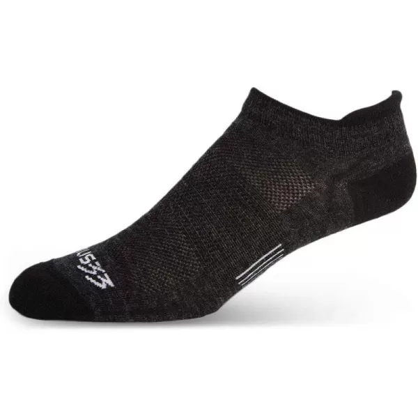 Minus33 Merino Wool Clothing Mountain Heritage No Show Tab Liner Socks Made in USA New HampshireBlack