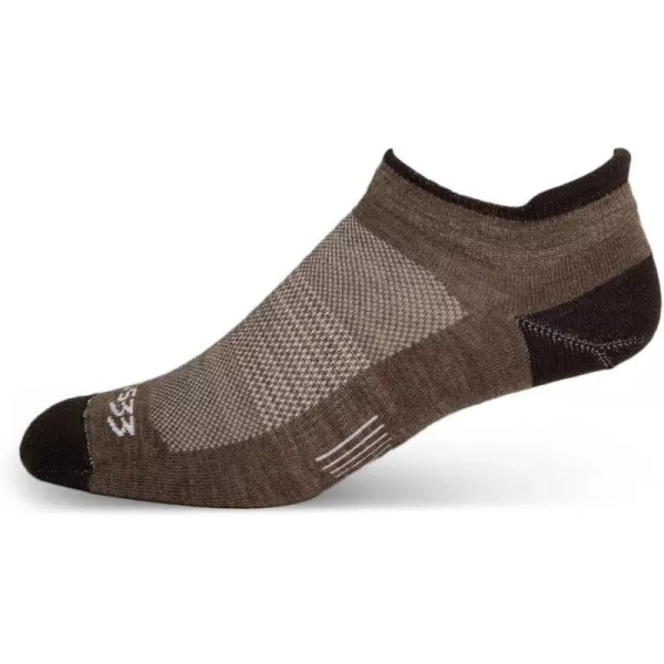 Minus33 Merino Wool Clothing Mountain Heritage No Show Tab Liner Socks Made in USA New HampshireCoffee