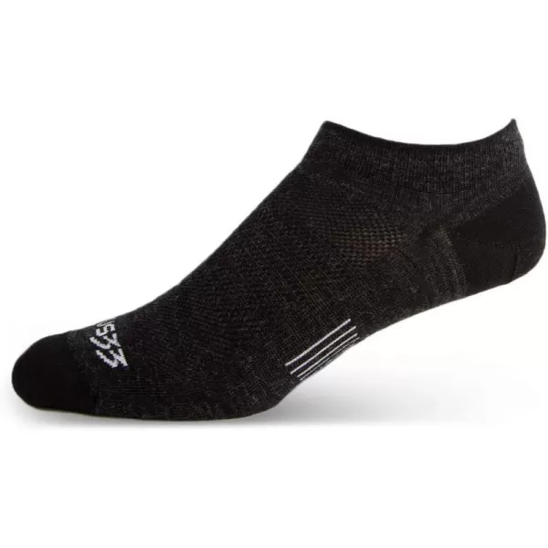 USA Made  No Show Socks  Running Socks  Merino Wool  Mountain HeritageS11 Micro Weight Black