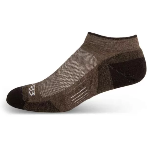 USA Made  No Show Socks  Running Socks  Merino Wool  Mountain HeritageS31 Micro  Cushion Coffee