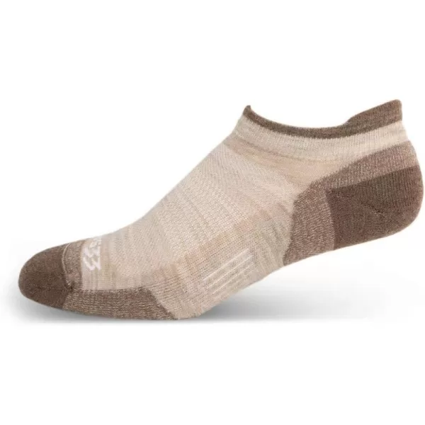 USA Made  No Show Tab Socks  Running Socks  Merino Wool  Mountain HeritageS32 Micro  Cushion Oatmeal