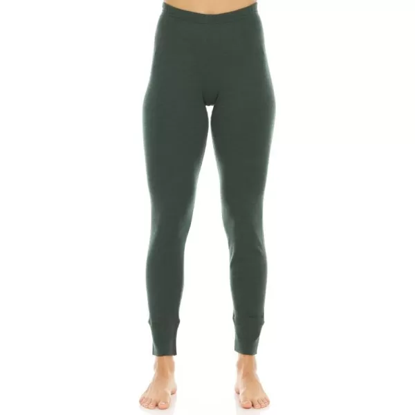 Womens 100 Merino Wool Midweight Base Layer Bottoms  Thermal Underwear  No Itch Renewable FabricForest Green