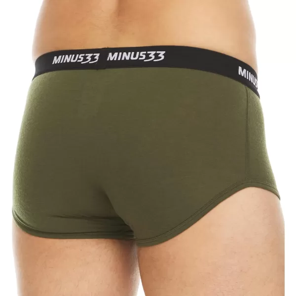 Mens Micro Weight Woolverino Briefs 84 Merino Wool 12 Nylon 4 SpandexOlive Drab