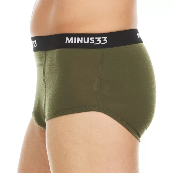 Mens Micro Weight Woolverino Briefs 84 Merino Wool 12 Nylon 4 SpandexOlive Drab