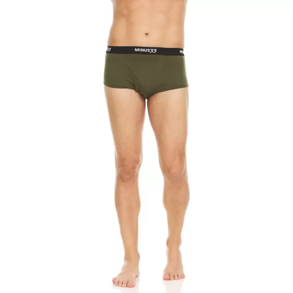 Mens Micro Weight Woolverino Briefs 84 Merino Wool 12 Nylon 4 SpandexOlive Drab