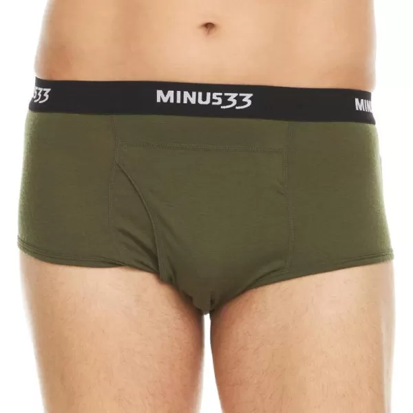 Mens Micro Weight Woolverino Briefs 84 Merino Wool 12 Nylon 4 SpandexOlive Drab