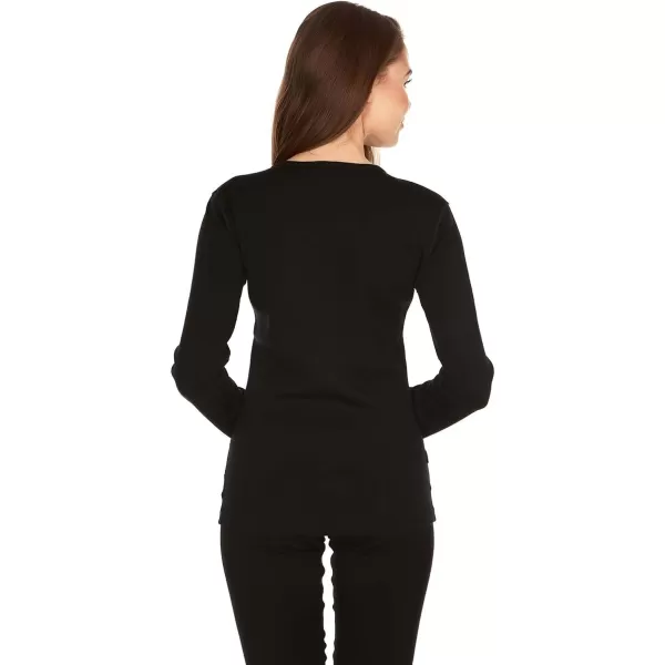 100 Merino Wool  Womens Expedition Weight Crew  Heavyweight Top  No Itch Renewable FabricBlack