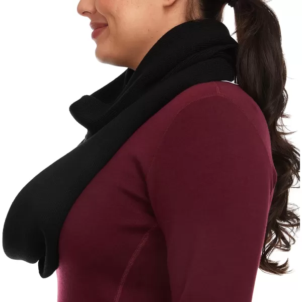 100 Merino Wool Everyday Knit Infinity Scarf  Winter Loop Scarf  Midweight Scarves for Women and MenBlack