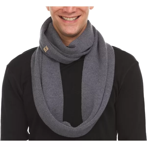 100 Merino Wool Everyday Knit Infinity Scarf  Winter Loop Scarf  Midweight Scarves for Women and MenCharcoal Gray